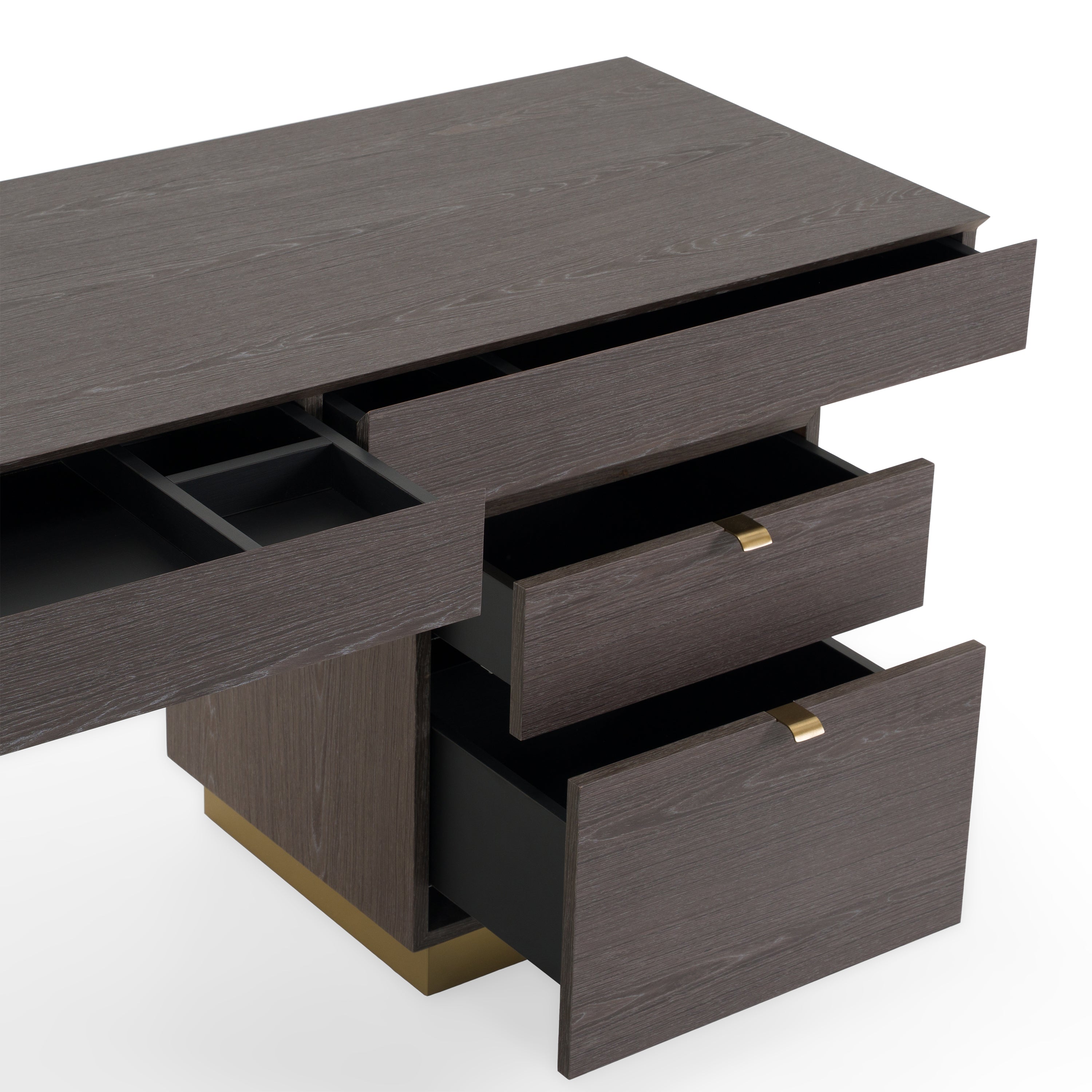 Trahan - Modern Grey Elm & Gold Office Desk - image 5