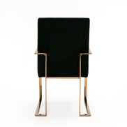 Trea - Modern Black Velvet & Rosegold Dining Chair