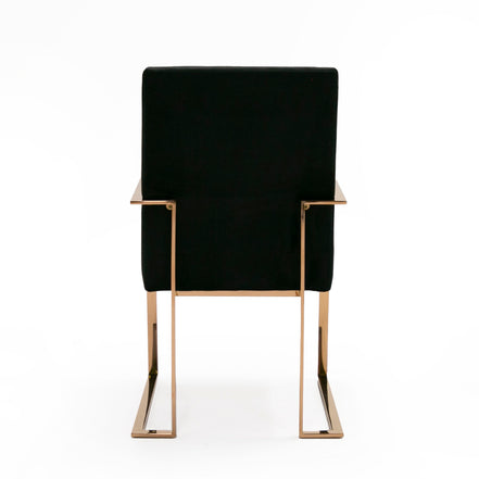 Trea - Modern Black Velvet & Rosegold Dining Chair