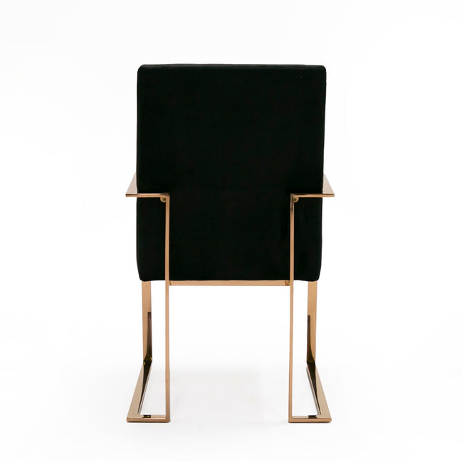 Trea - Modern Black Velvet & Rosegold Dining Chair