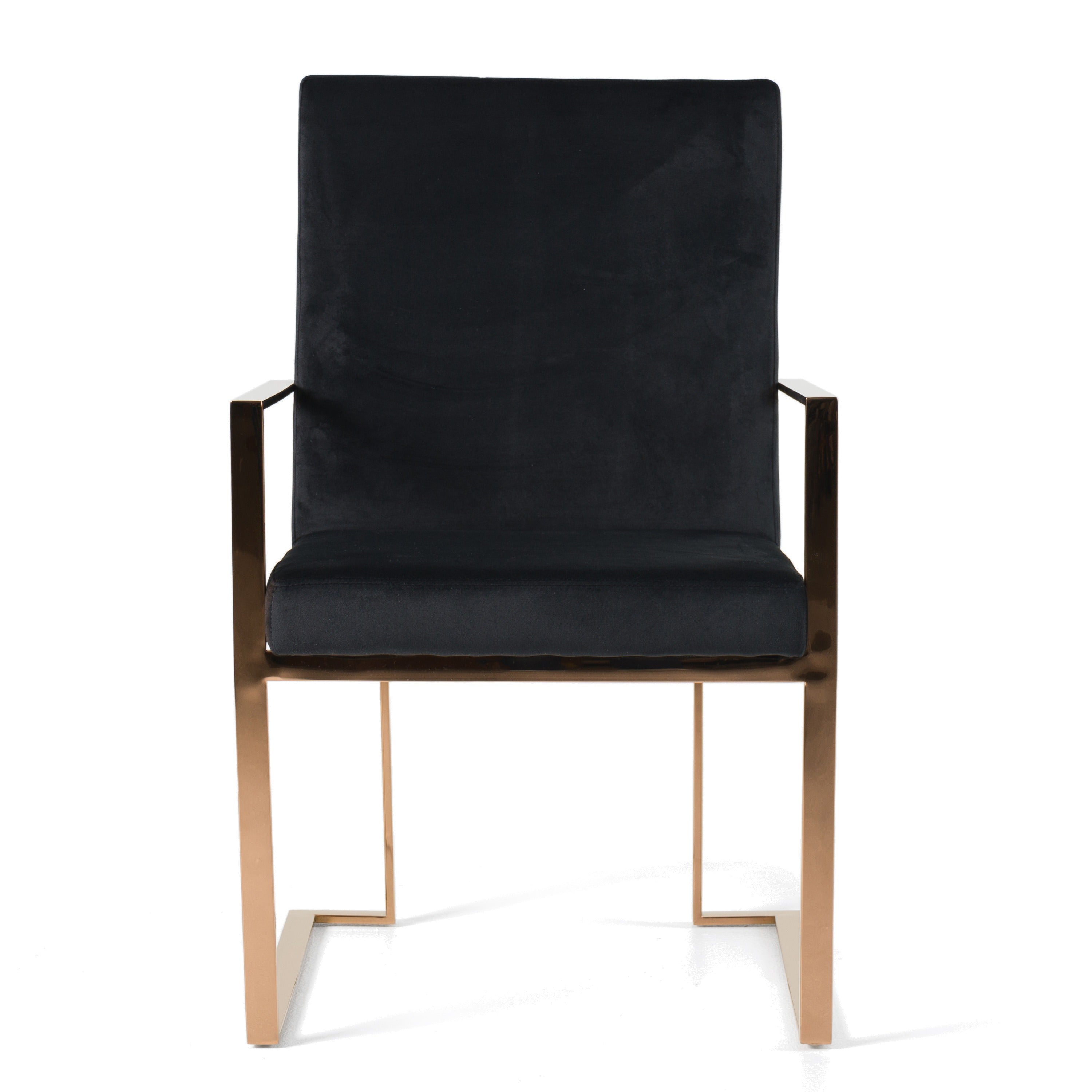 Trea - Modern Black Velvet & Rosegold Dining Chair - image 4