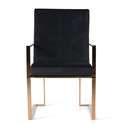 Trea - Modern Black Velvet & Rosegold Dining Chair - image 4