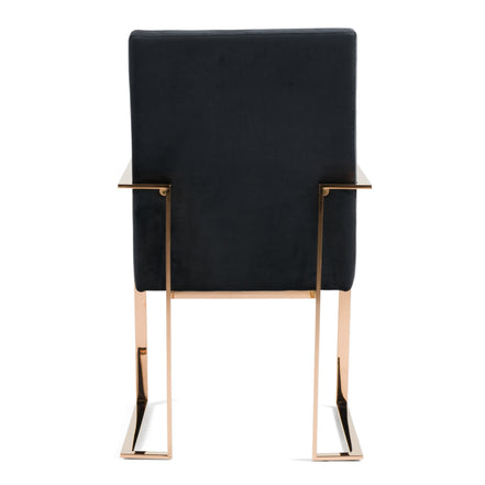 Trea - Modern Black Velvet & Rosegold Dining Chair - image 5