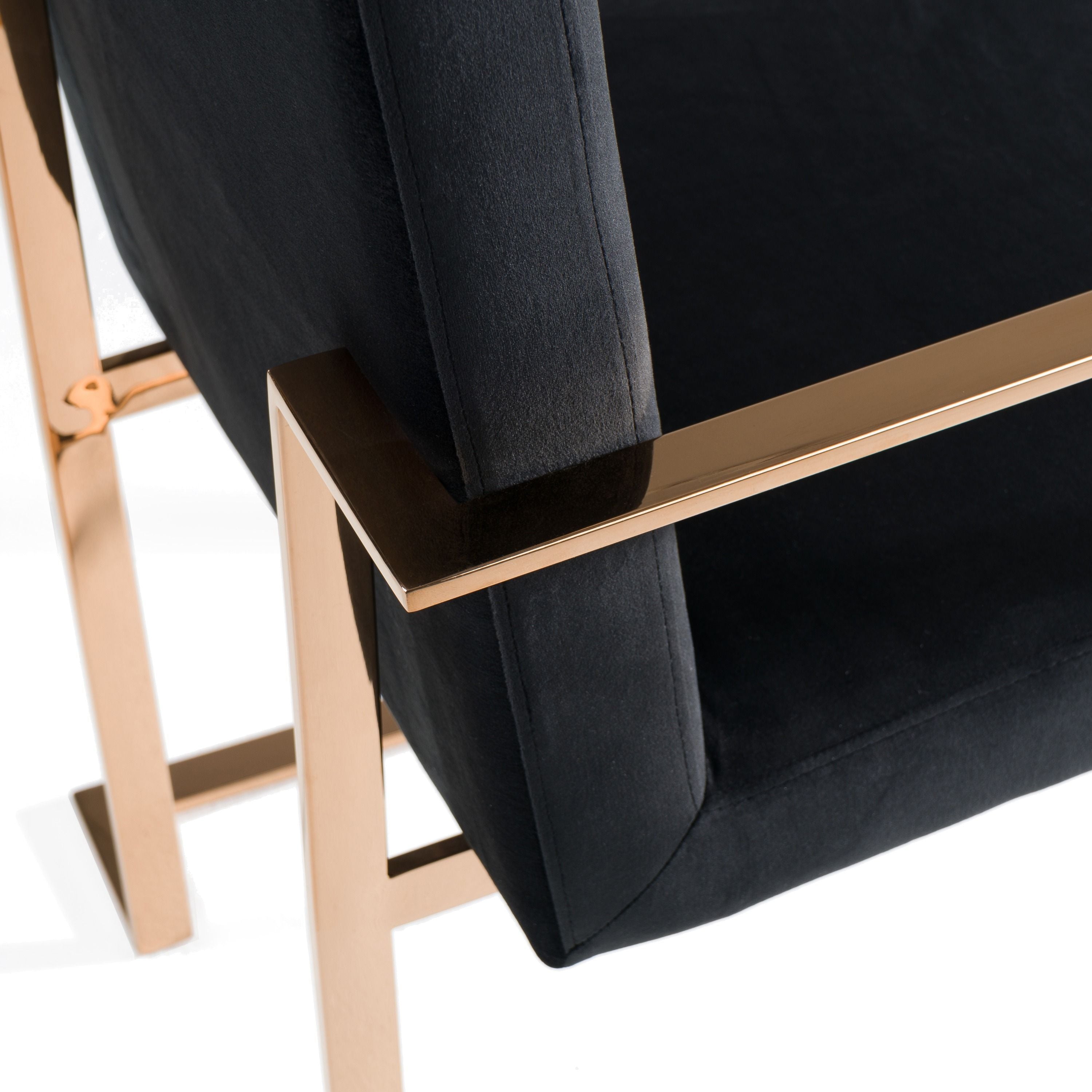 Cartier Modern Black & Rose Gold Dining Table Set