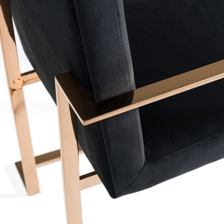 Cartier Modern Black & Rose Gold Dining Table Set