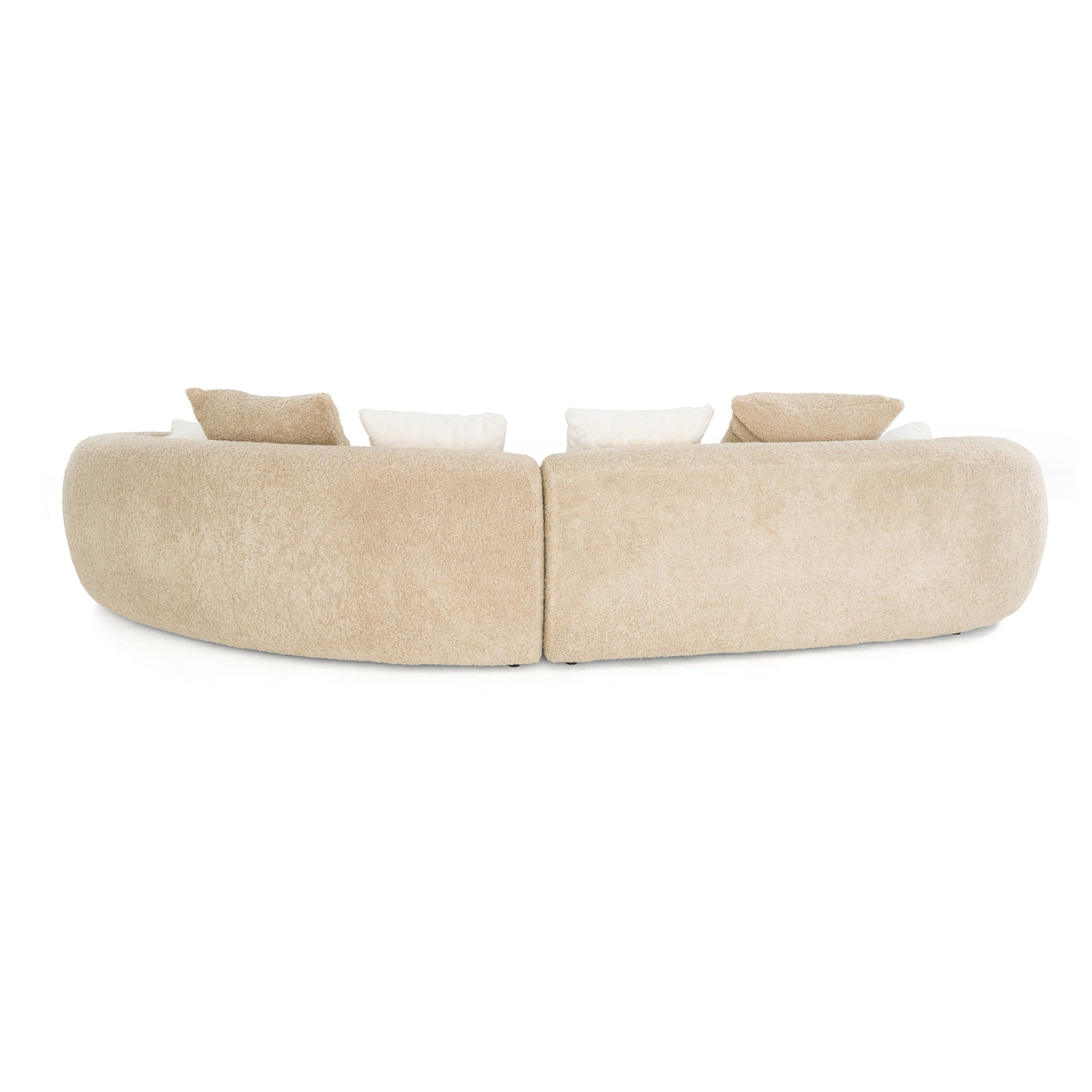 Trevor - Modern Tan Fabric Curved Sectional Sofa - image 3