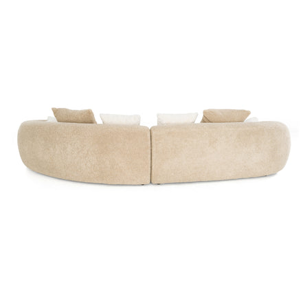 Trevor - Modern Tan Fabric Curved Sectional Sofa - image 3