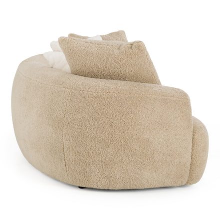 Trevor - Modern Tan Fabric Curved Mini Sectional Sofa - image 2