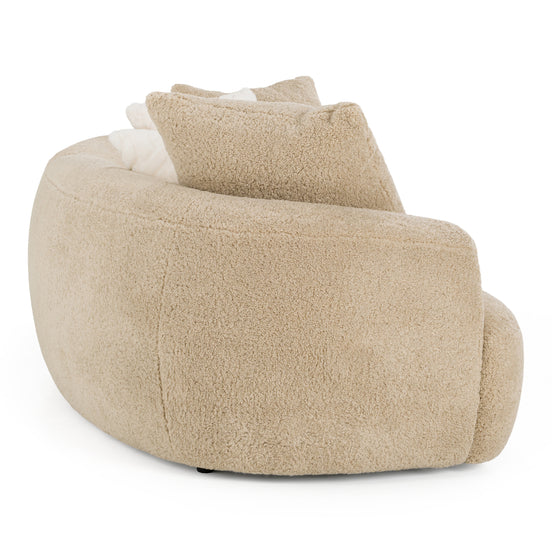Trevor - Modern Tan Fabric Curved Mini Sectional Sofa - image 2