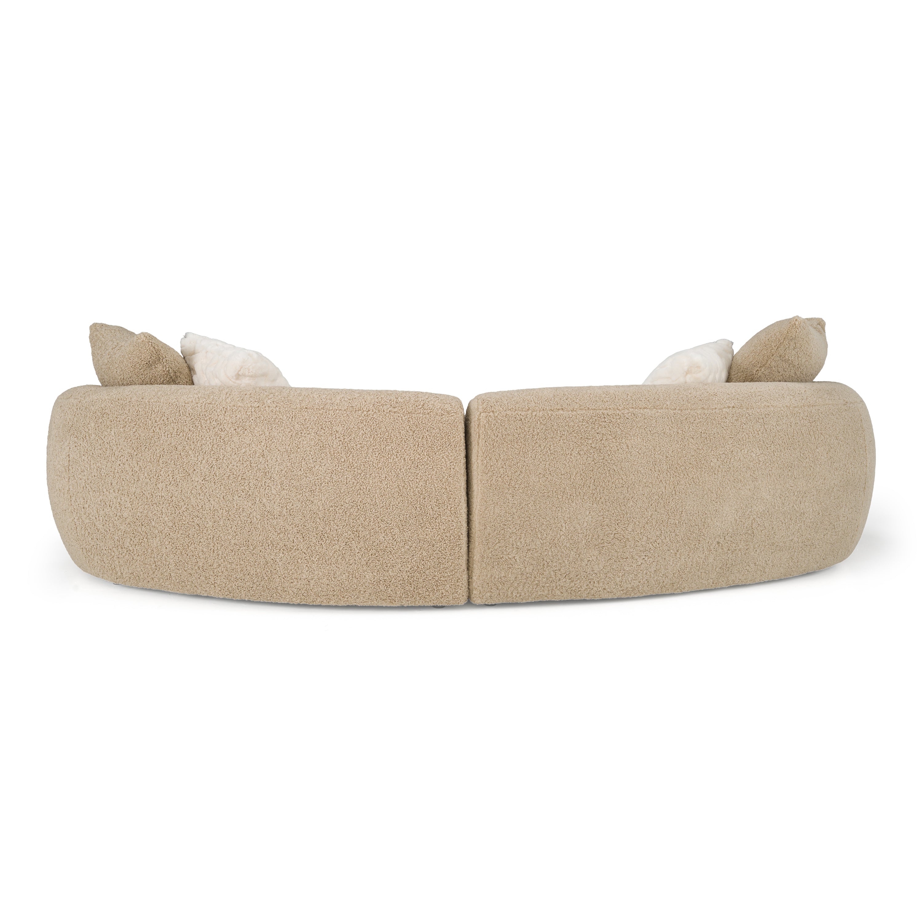 Trevor - Modern Tan Fabric Curved Mini Sectional Sofa - image 3