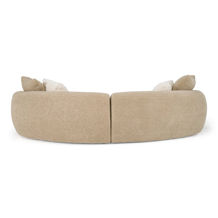 Trevor - Modern Tan Fabric Curved Mini Sectional Sofa - image 3