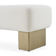 Triumph - Contemporary Off-White Fabric + Antique Brass Bench - image 3