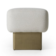 Triumph - Contemporary Off-White Fabric + Antique Brass Bench - image 5