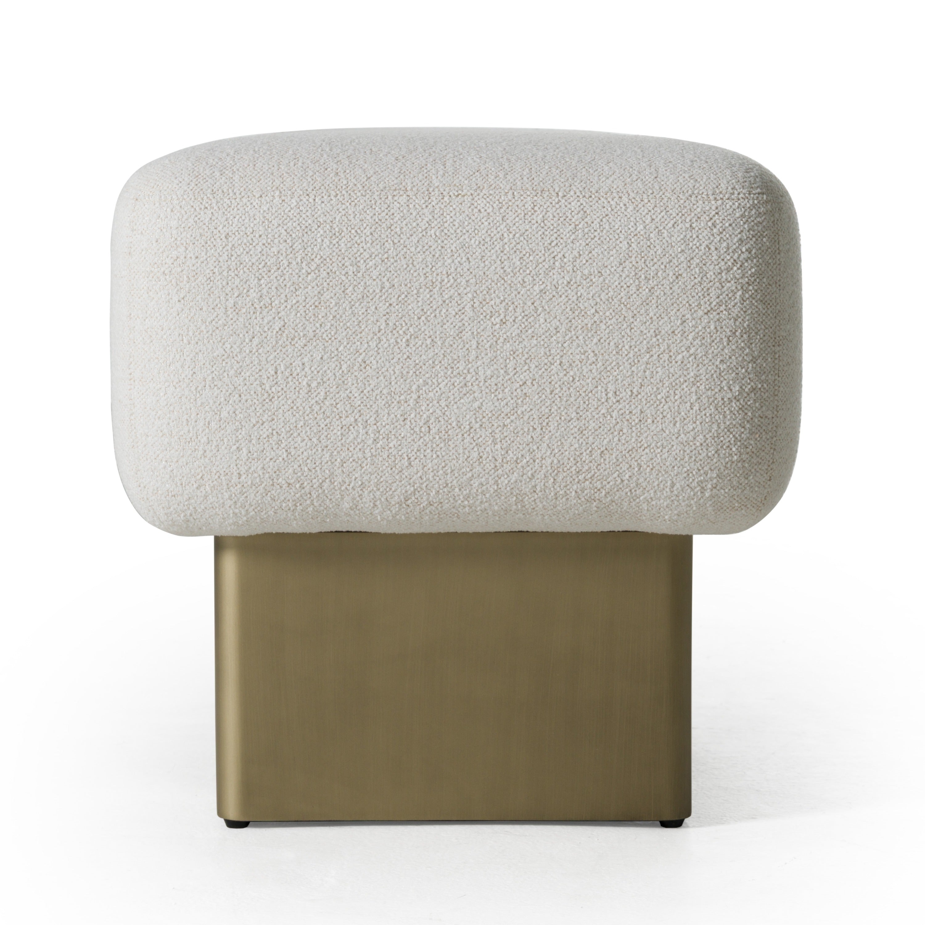 Triumph - Contemporary Off-White Fabric + Antique Brass Bench - image 5