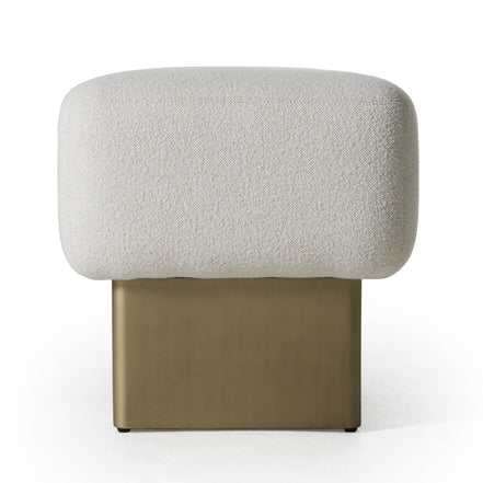 Triumph - Contemporary Off-White Fabric + Antique Brass Bench - image 5