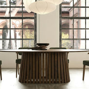 Truman - Mid-Century Modern Walnut Oval Dining Table - image 5