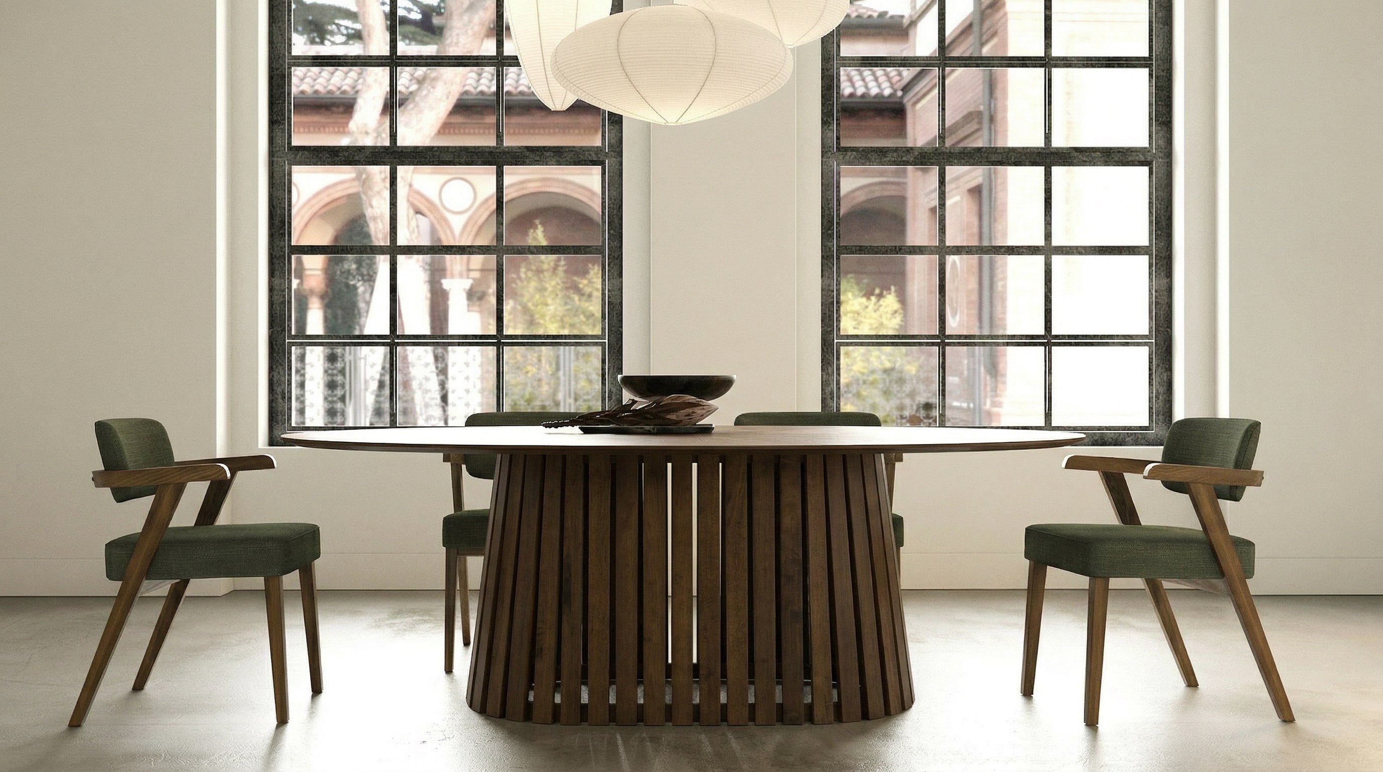 Truman - Mid-Century Modern Walnut Oval Dining Table - image 5