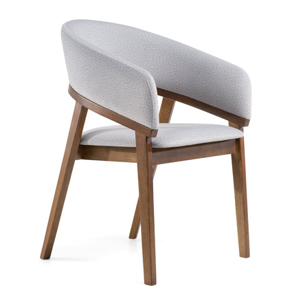 Truman - Mid-Century Modern Grey + Walnut Dining Chair