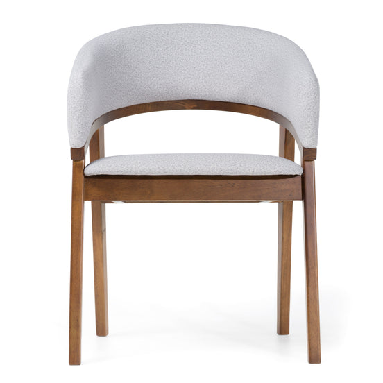 Truman - Mid-Century Modern Grey + Walnut Dining Chair - image 2