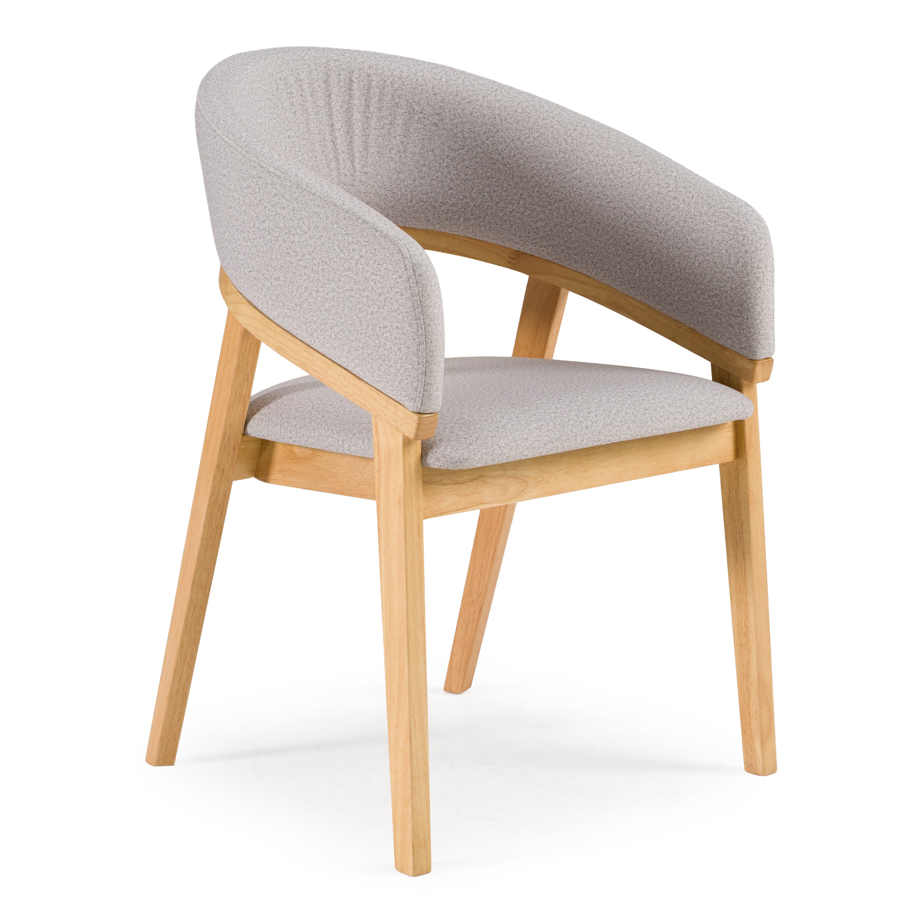 Truman - Mid-Century Modern Grey + Natural Oak Dining Chair - image 2