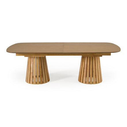 Truman - Mid-Century Modern Natural Oak Extendable Dining Table - image 5