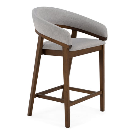 Truman - Mid-Century Modern Grey + Walnut Counter Chair (Set of 2)