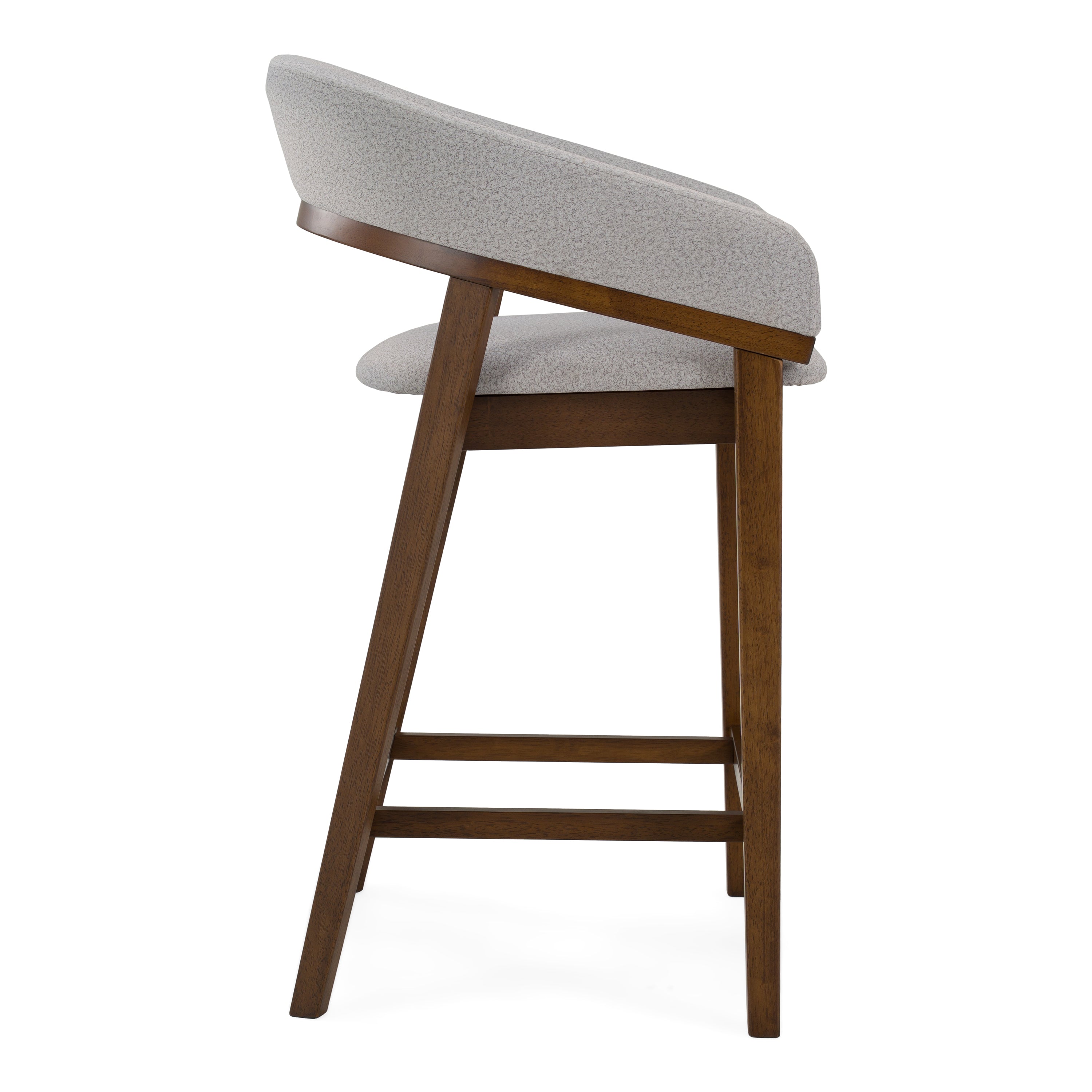Truman - Mid-Century Modern Grey + Walnut Counter Chair (Set of 2) - image 2