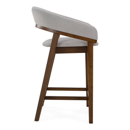 Truman - Mid-Century Modern Grey + Walnut Counter Chair (Set of 2) - image 2