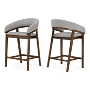 Truman - Mid-Century Modern Grey + Walnut Counter Chair (Set of 2) - image 5