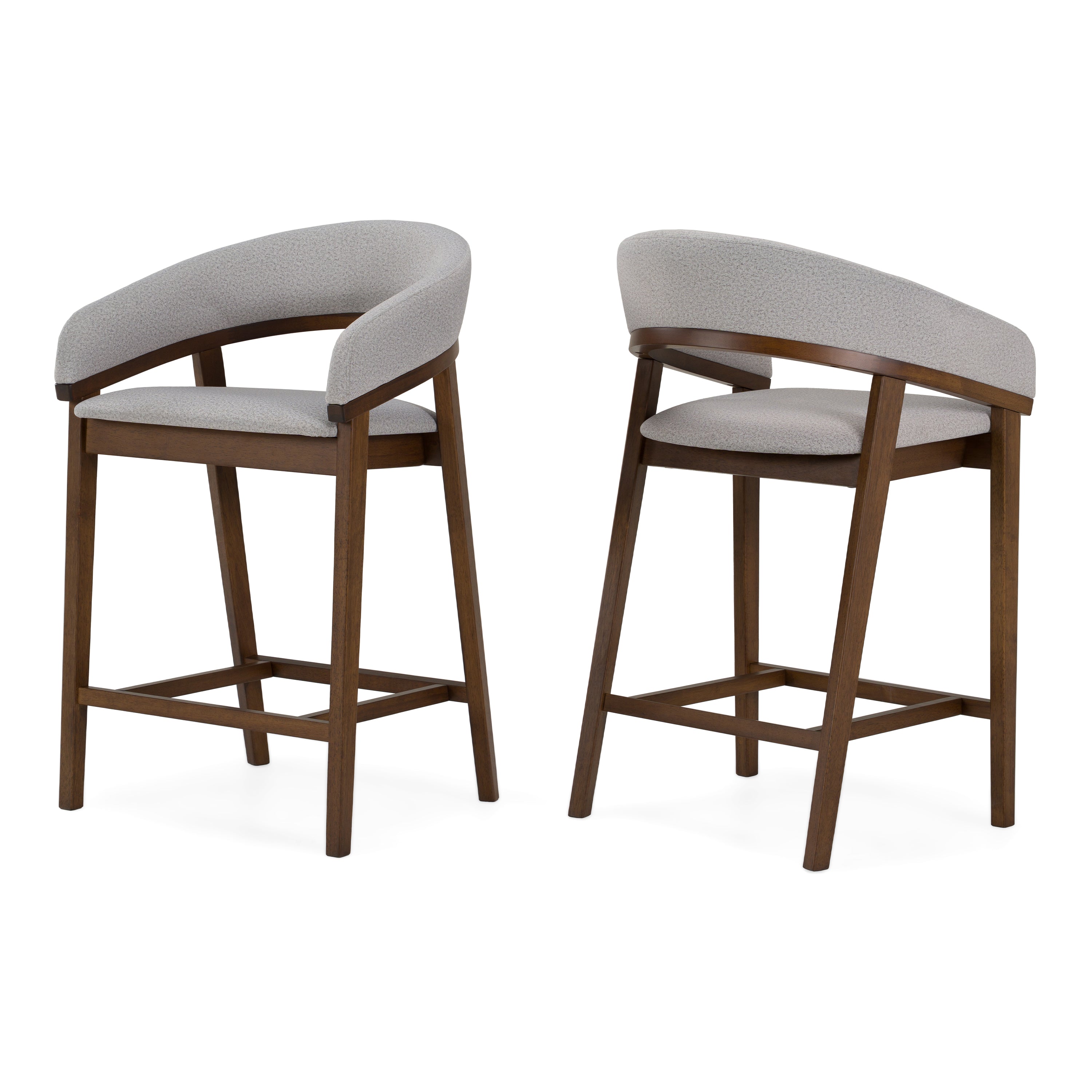 Truman - Mid-Century Modern Grey + Walnut Counter Chair (Set of 2) - image 5