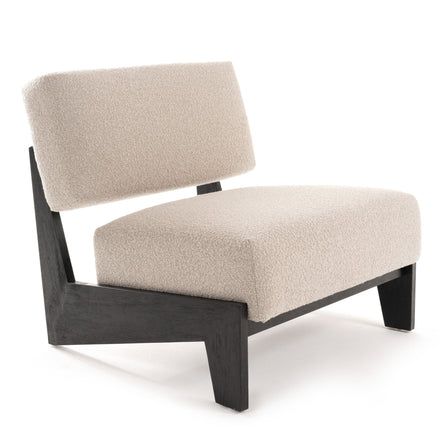 Tucker - Mid-Century Modern Light Grey Fabric + Black Walnut Accent Chair - image 2