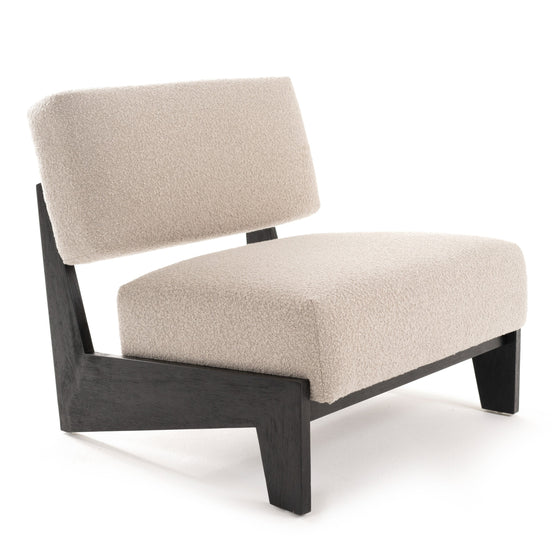 Tucker - Mid-Century Modern Light Grey Fabric + Black Walnut Accent Chair - image 2