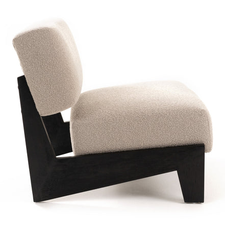 Tucker - Mid-Century Modern Light Grey Fabric + Black Walnut Accent Chair - image 3