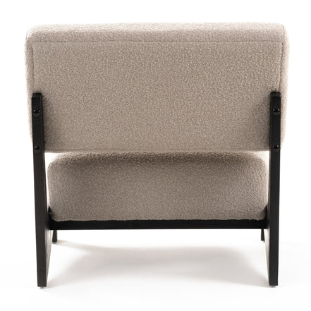 Tucker - Mid-Century Modern Light Grey Fabric + Black Walnut Accent Chair - image 4