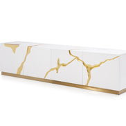Aspen Modern White & Gold TV Stand