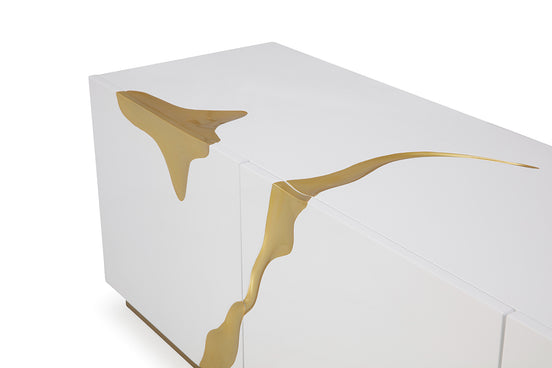 Aspen Modern White & Gold TV Stand - image 2