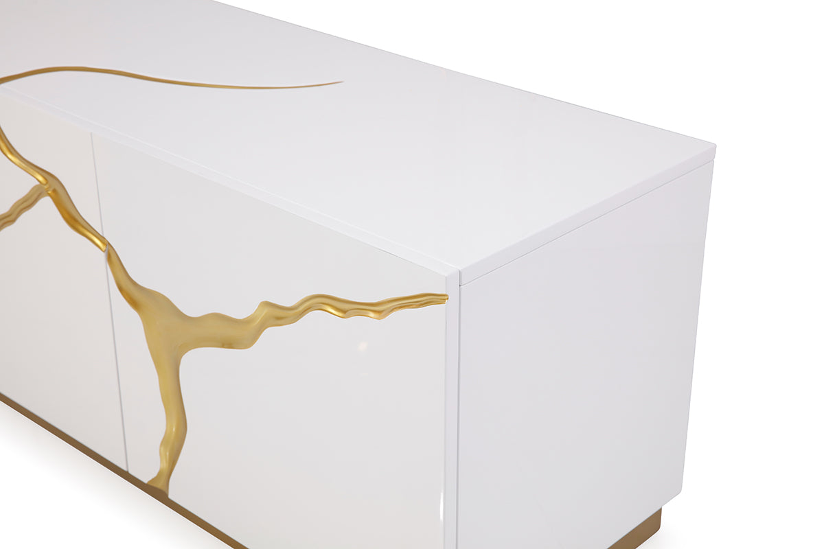 Aspen Modern White & Gold TV Stand - image 3