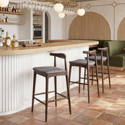 Tuzka Barstool (Set of 2) Gray & Espresso