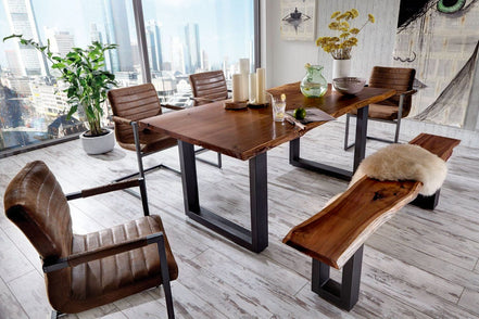 Taylor - Large 87" Modern Live Edge Wood Dining Bench - image 3
