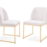 Muir - Modern White Sherpa Dining Chair (Set of 2) - image 2