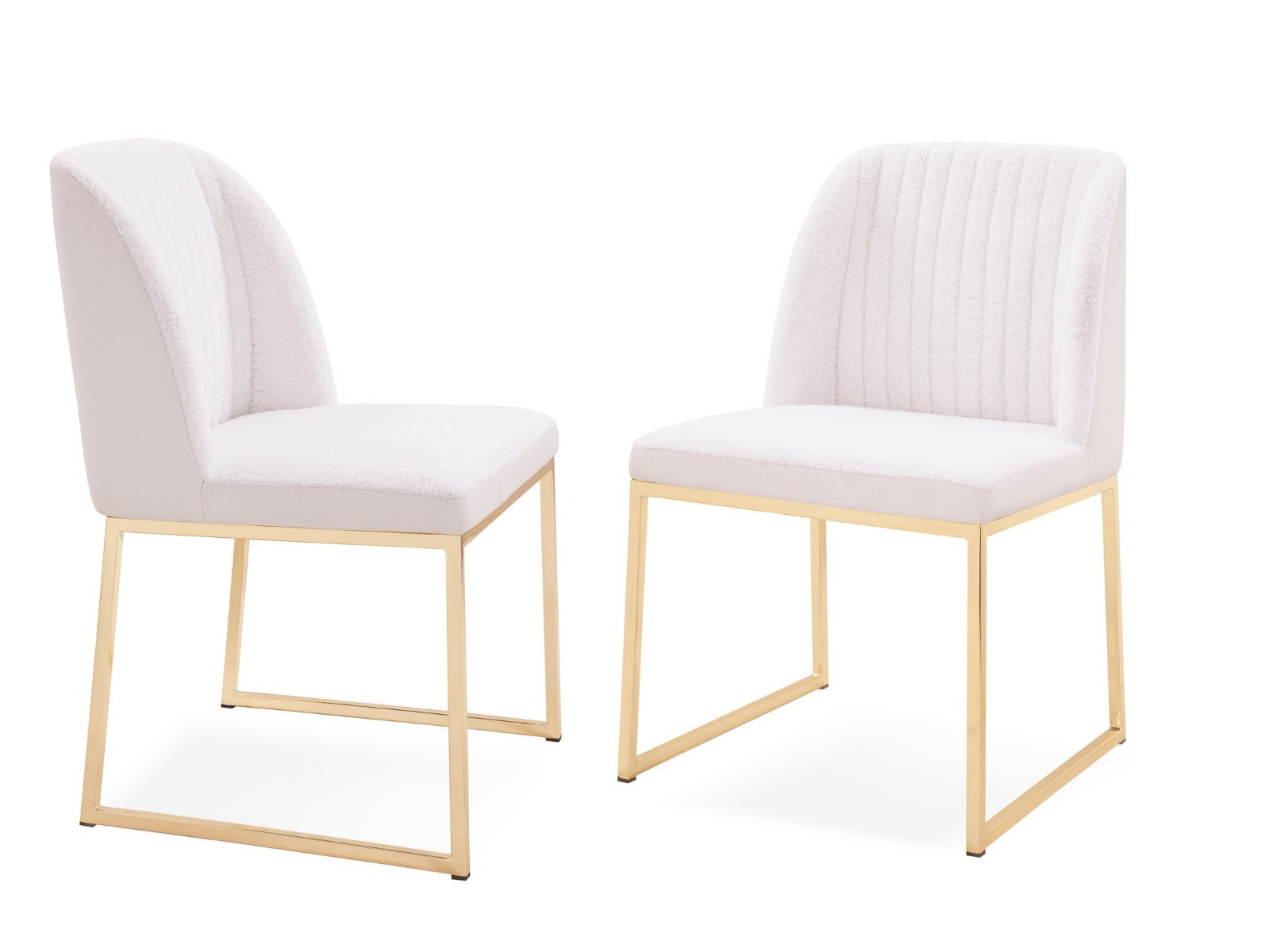 Muir - Modern White Sherpa Dining Chair (Set of 2) - image 2