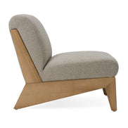 Vance - Modern Sand Fabric + Wood Accent Chair - image 2