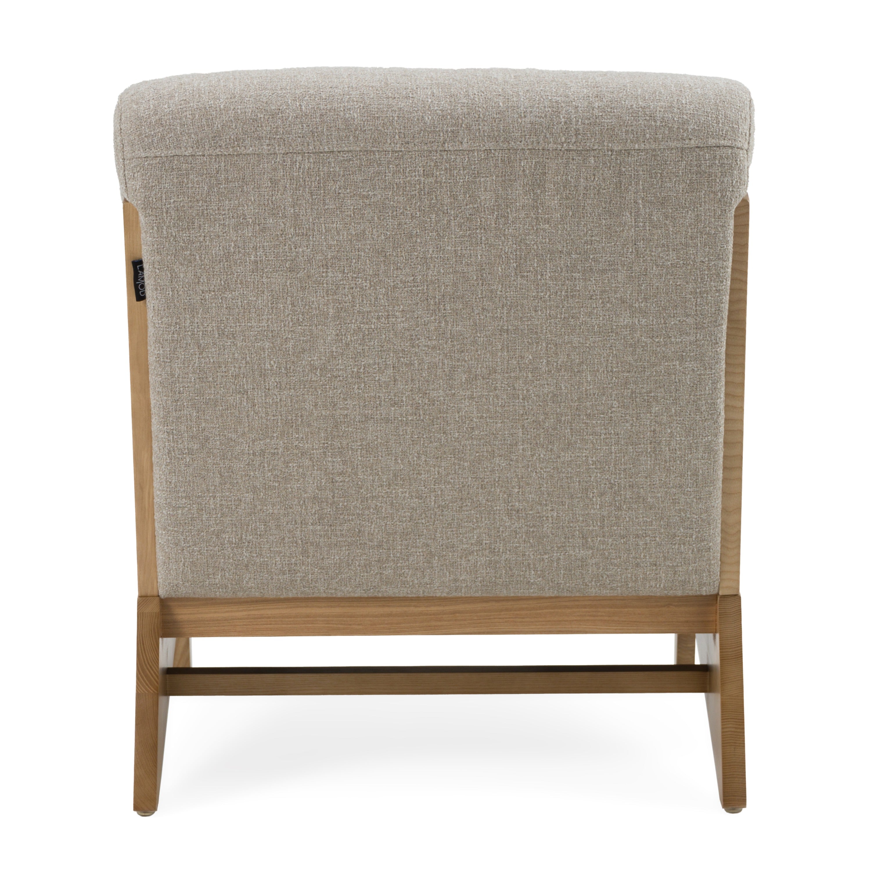 Vance - Modern Sand Fabric + Wood Accent Chair - image 3