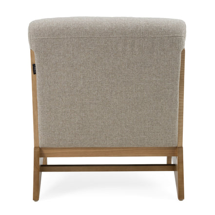 Vance - Modern Sand Fabric + Wood Accent Chair - image 3