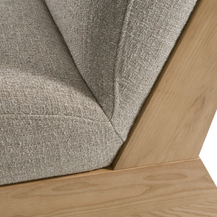 Vance - Modern Sand Fabric + Wood Accent Chair - image 5