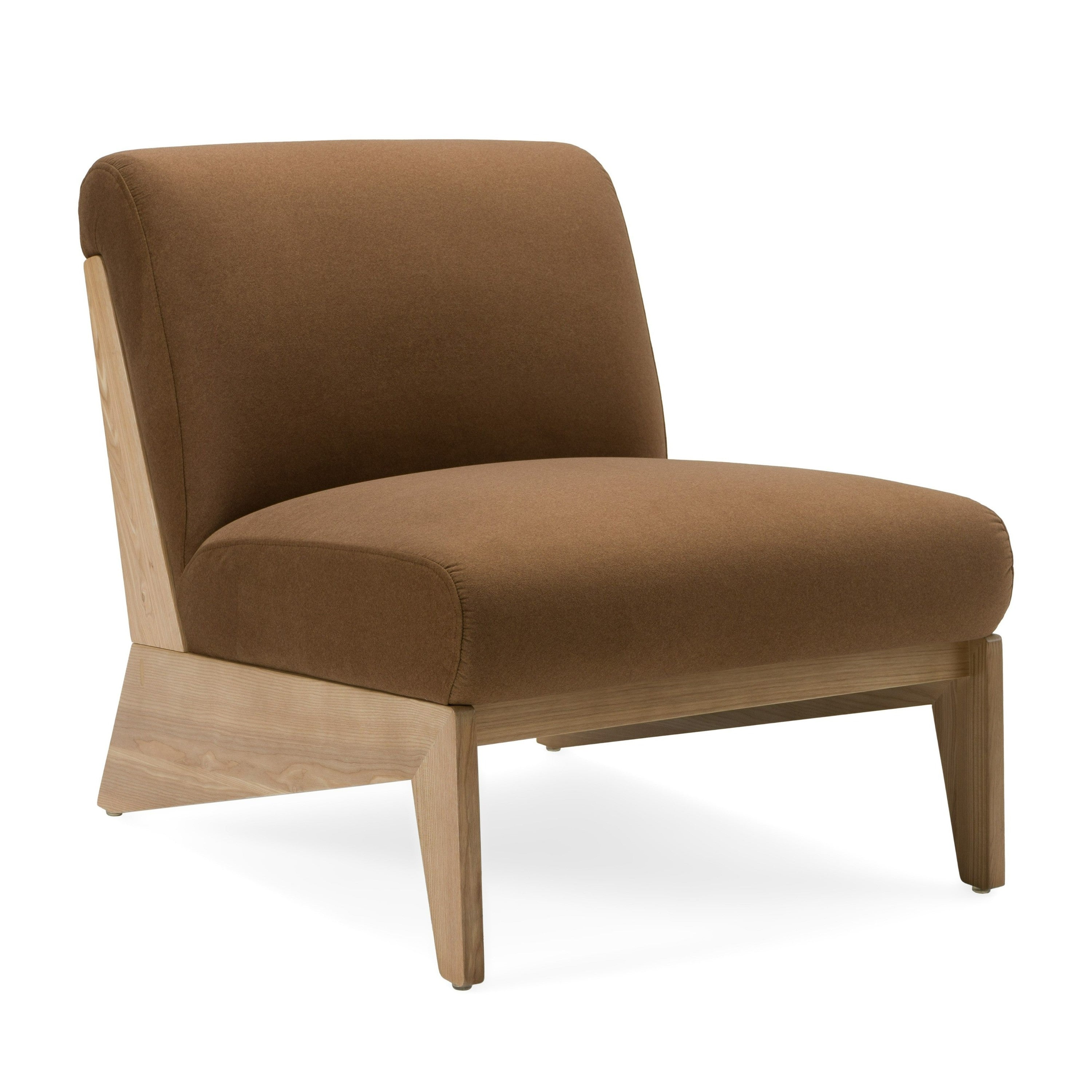 Vance - Modern Brown Fabric + Wood Accent Chair - image 4