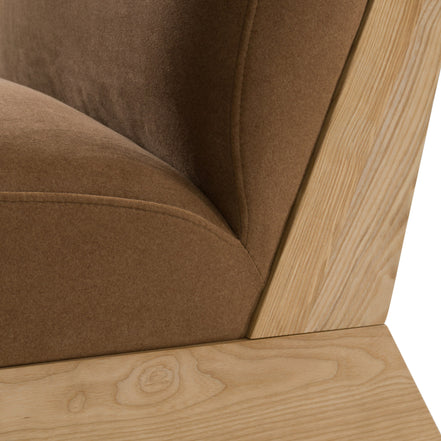 Vance - Modern Brown Fabric + Wood Accent Chair - image 3