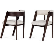 Vegas - Modern Cream Fabric + Walnut Oak Dining Chair (Set of 2) - image 3
