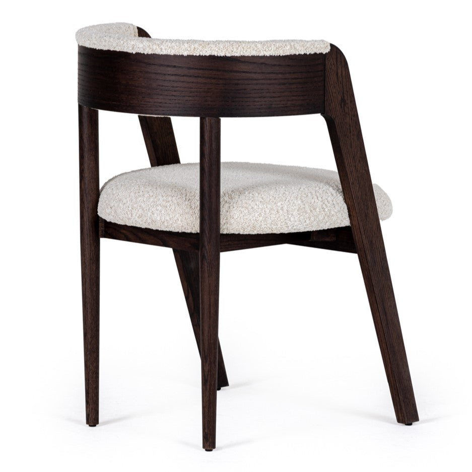 Vegas - Modern Cream Fabric + Walnut Oak Dining Chair (Set of 2) - image 5