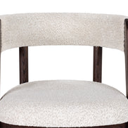 Vegas - Modern Cream Fabric + Walnut Oak Dining Chair (Set of 2)